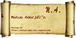 Matus Adorján névjegykártya